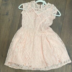 Elegant Pink Lace Kids Dress